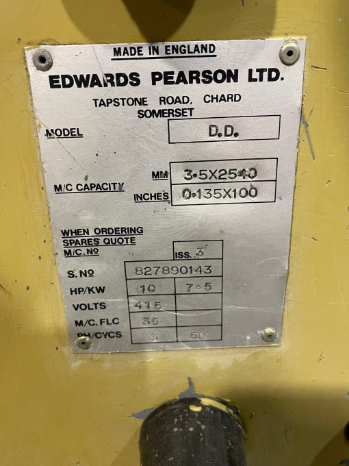SOLD / Edwards Pearson DD 2500/3.5 Direct Drive Mechanical Shear - Image 4