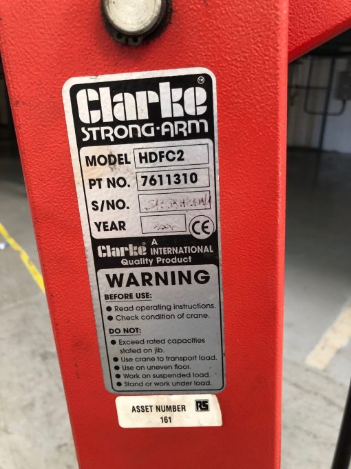 SOLD / Clarke Strongarm HDFC2 Hydraulic Folding Crane - Image 5