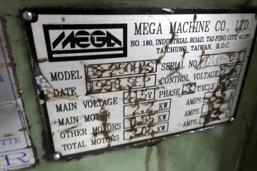 SOLD / Mega BS 250HAS Heavy Duty Automatic Horizontal Bandsaw - Image 6