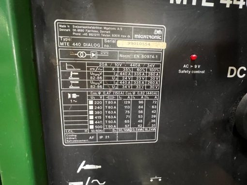 SOLD / Migatronic MTE 440 Dialog Tig Welder - Image 4