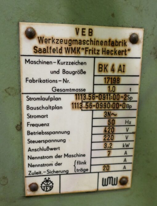 SOLD / WMW BK 4 AI Geared Head Pedestal Drill - Image 8