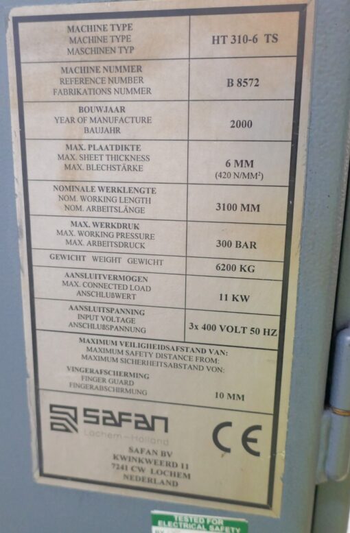 SOLD / Safan HT 310-6 TS Hydraulic Shear - Image 3