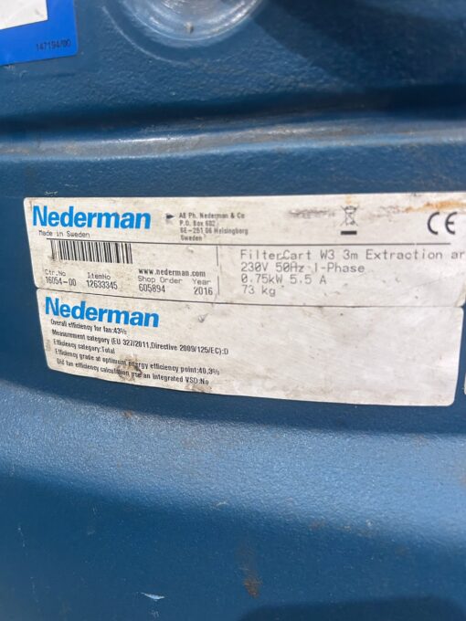 Nederman Filtercart W3 Mobile Fume Extractor - Image 4