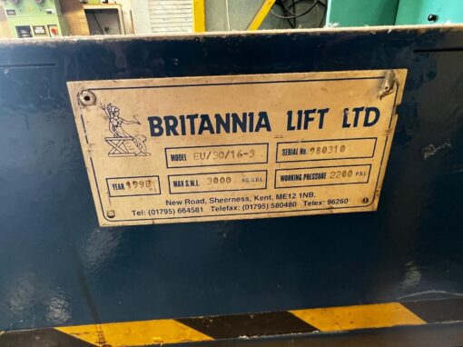 Britannia Lift EU/30/16-3 Hydraulic Scissor Lift Table - Image 4